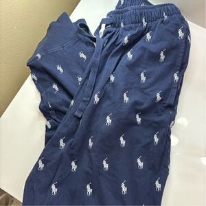Polo Ralph Lauren Blue Lounge Pants with White Logo